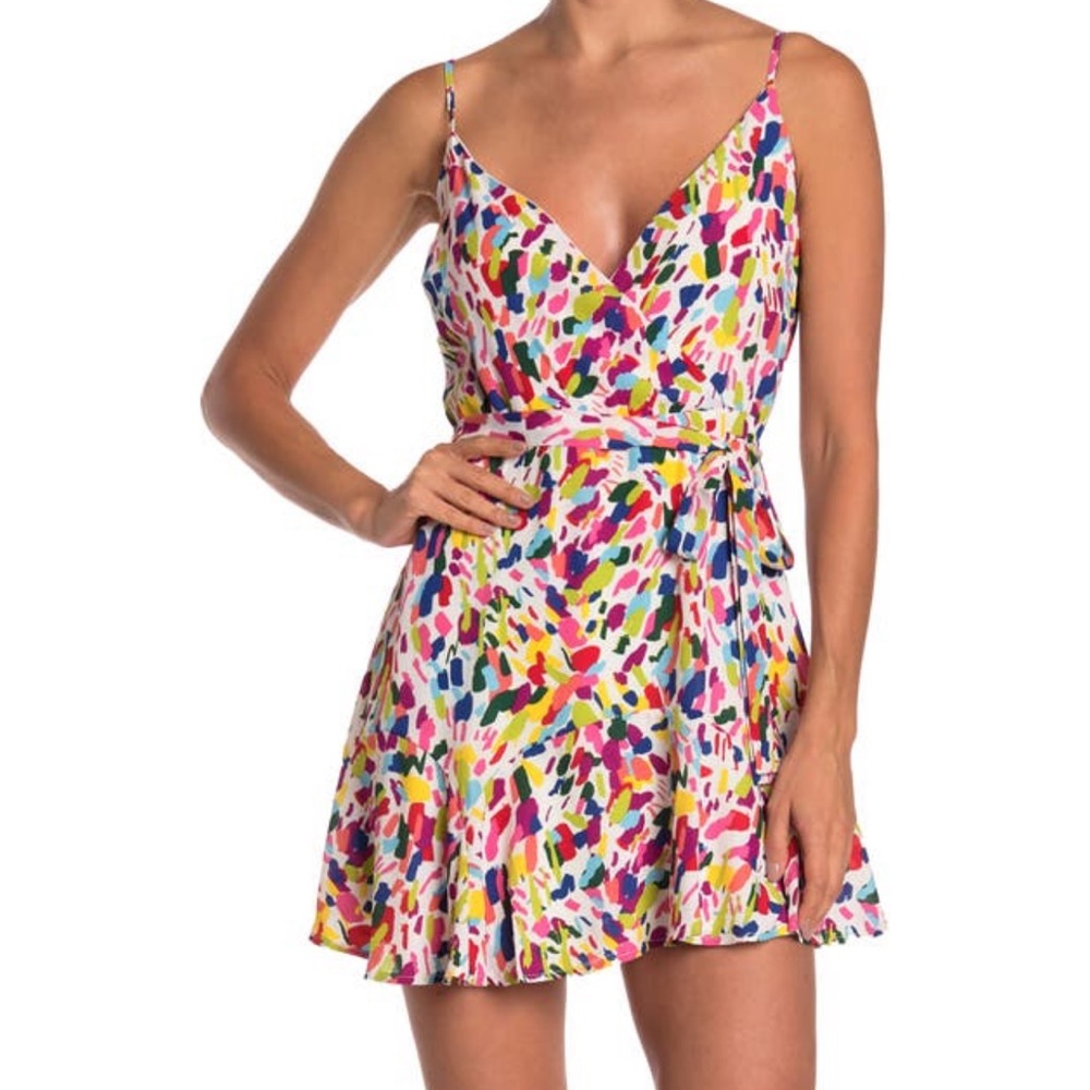 Row A print waist tie dress